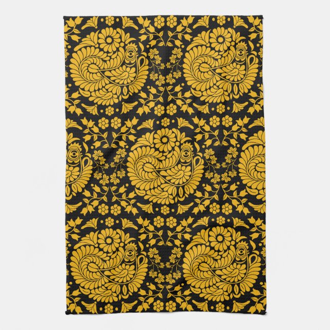 Slovakisk folkart i Land Kökshandduk (Vertikal)