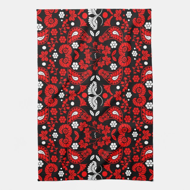 Slovakisk folkart i Land Kökshandduk (Vertikal)