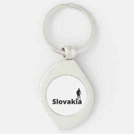 Slovakisk fotboll swirl silverfärgad nyckelring