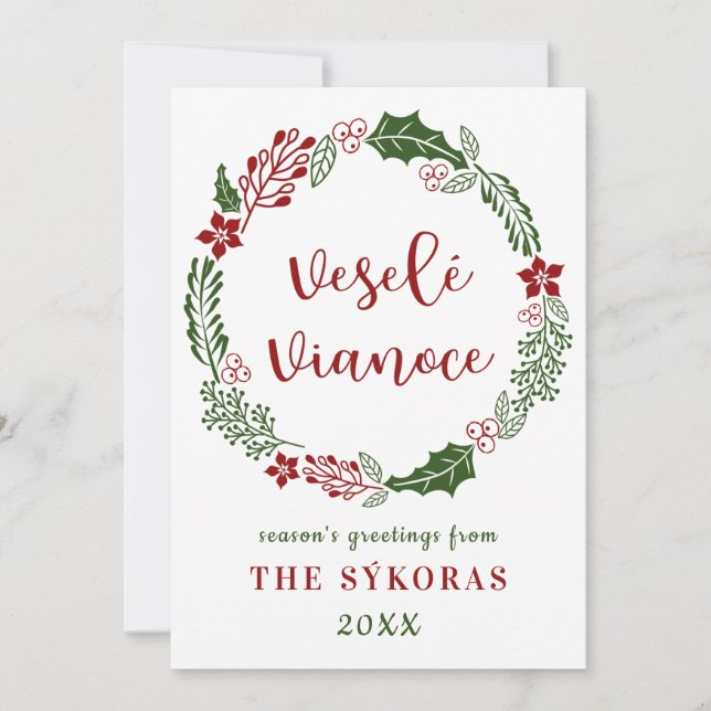 Slovakisk God Jul, Anpassad Julkort (Framsida)