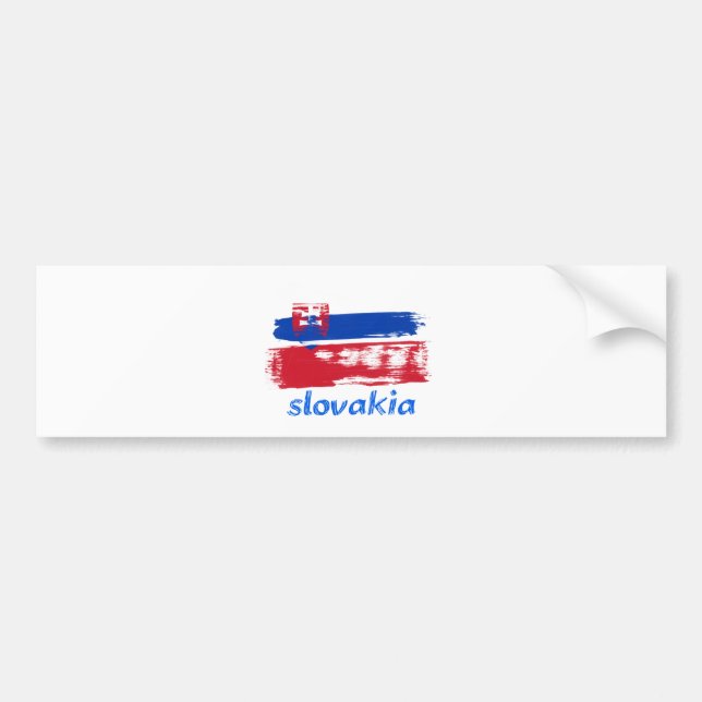 Slovakisk Grungeflaggadesign Bildekal (Framsidan)