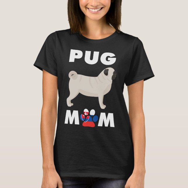 Slovakisk Hund Pug Mamma Essential T-Shirt 774 (Framsida)