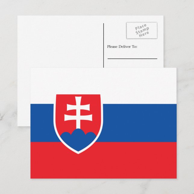 Slovakiska Flagga, Flagga Slovakien Vykort (Fram/baksida)