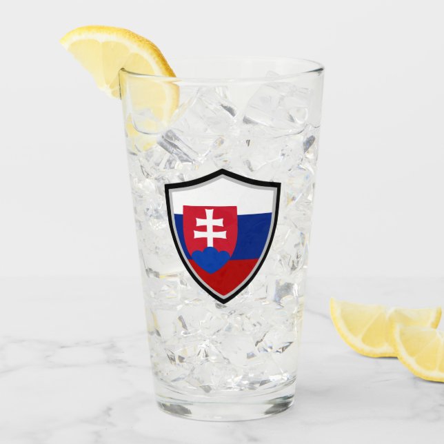 Slovakiska flagga glaskopp (Framsida Ice)
