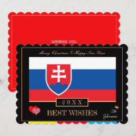 Slovakiska Flagga & Gott nytt år/Bästa Önskemål Sl Julkort