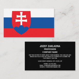 Slovakiska Flagga & Jacka av Arm, Slovakiens Flagg Visitkort