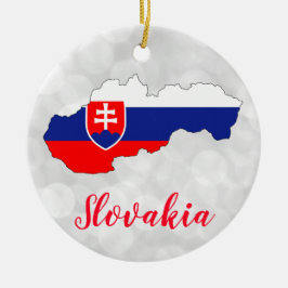 Slovakiska Flagga-julen Julgransprydnad Keramik