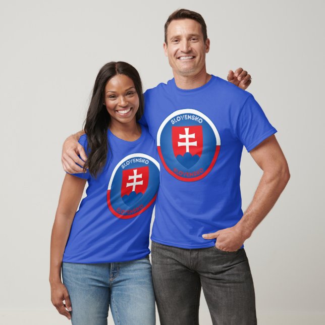Slovakiska statsvapnet cirkelform  t shirt (Unisex)