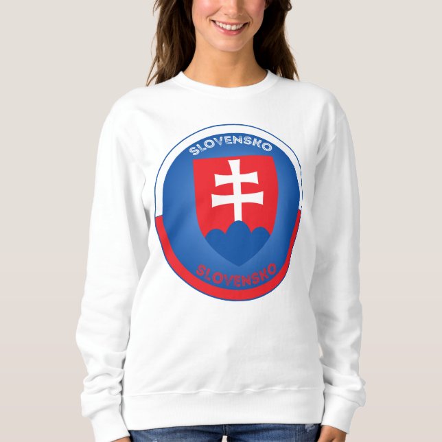 Slovakiska statsvapnet cirkelform  t shirt (Framsida)