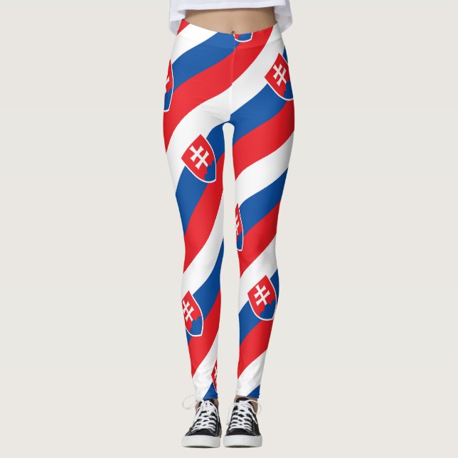 Slovakiskt patriotiskt för Slovakien flagga Leggings (Framsida)