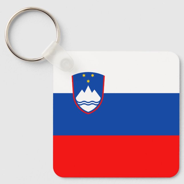 Slovenia Flag Nyckelring (Framsida)