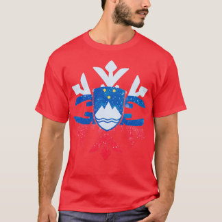 Slovenia Flag Winter Snowflake Design T Shirt