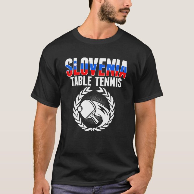 Slovenia Table Tennis   Slovenian Ping Pong Suppor T Shirt (Framsida)