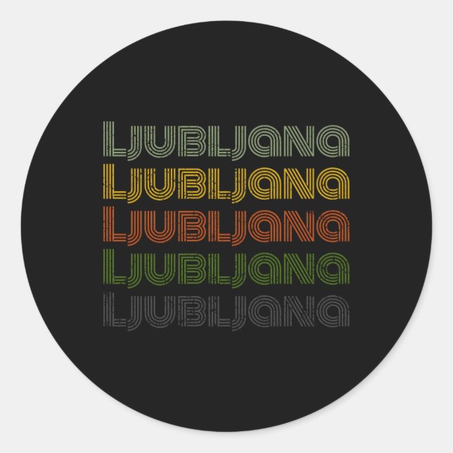 Slovenien 70'S City Ljubljana Runt Klistermärke (Framsida)