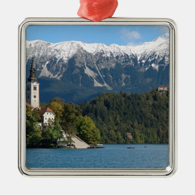 Slovenien, Bled, Bledsjön, Bledön, Bled 2 Julgransprydnad Metall (Framsidan)