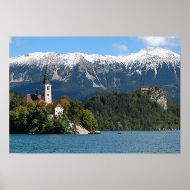 Slovenien, Bled, Bledsjön, Bledön, Bled 2 Poster (Framsidan)