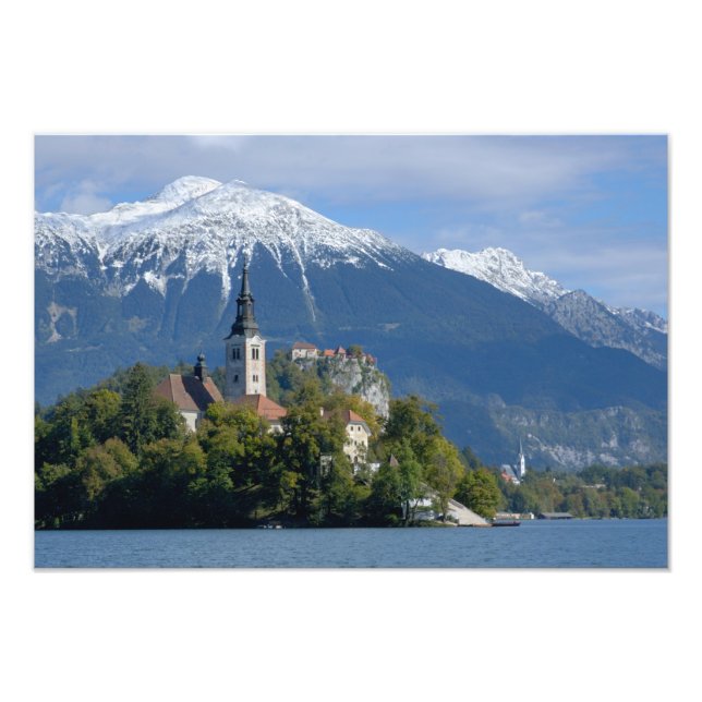 Slovenien, Bled, Bledsjön, Bledön, Bled Fototryck (Framsidan)