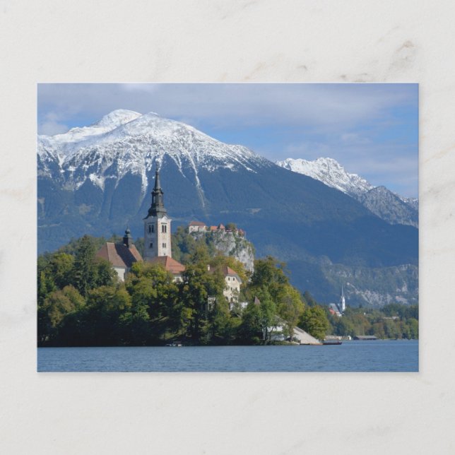 Slovenien, Bled, Bledsjön, Bledön, Bled Vykort (Framsida)