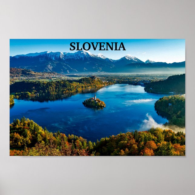 Slovenien - Bled Sjö Poster (Framsidan)
