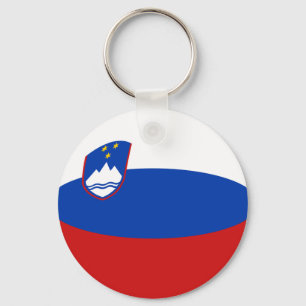 Slovenien Fisheye Flagga Keychain Nyckelring