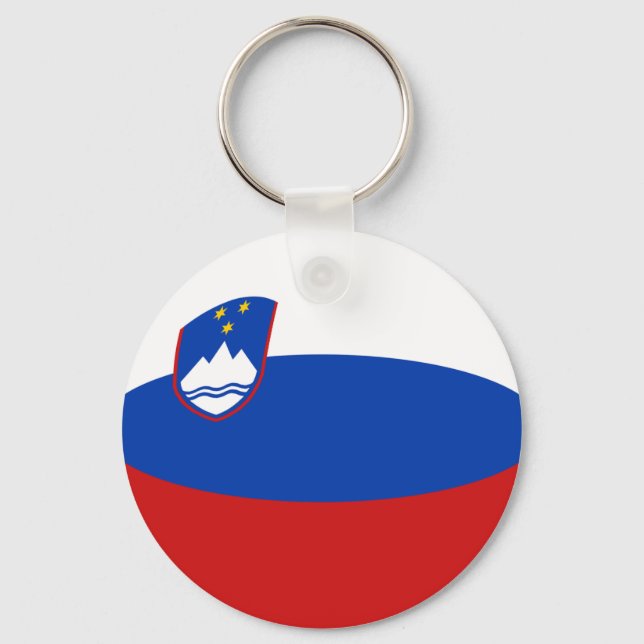 Slovenien Fisheye Flagga Keychain Nyckelring (Framsida)