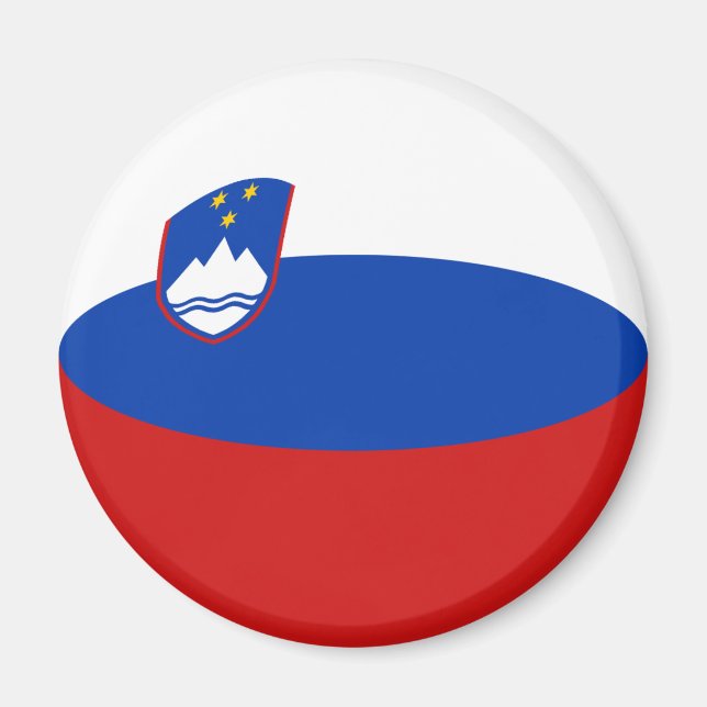 Slovenien Fisheye Flagga Magnet (Framsidan)