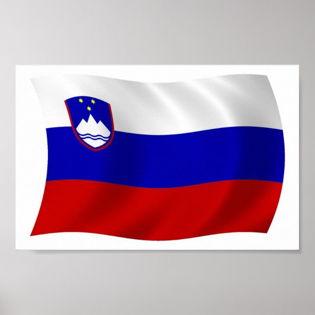 Slovenien Flagga Affisch Print (Framsidan)