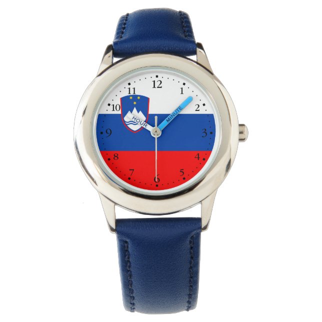 Slovenien Flagga Armbandsur (Framsida)