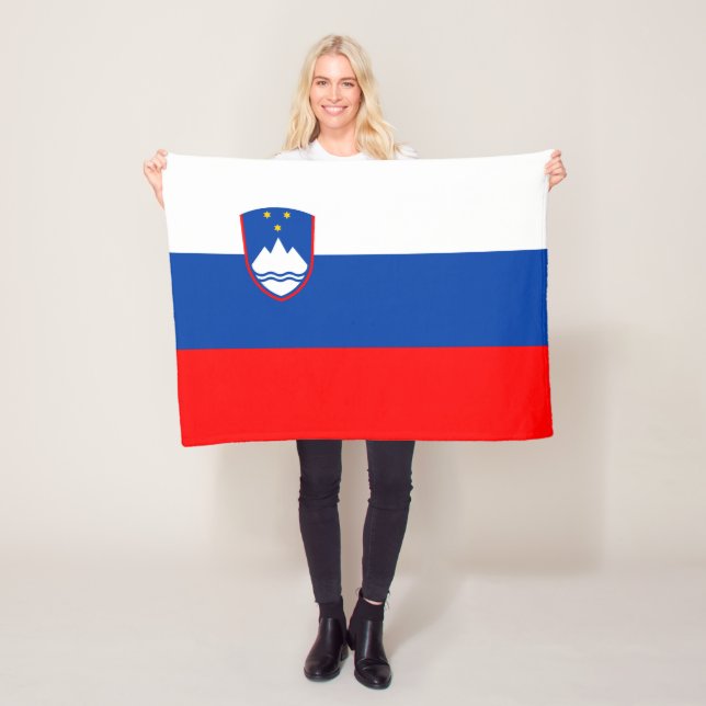 Slovenien Flagga Fleecefilt (På plats)