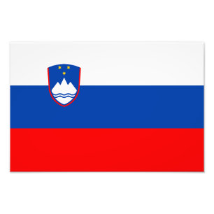 Slovenien Flagga Fototryck