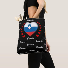 Slovenien Flagga & Heart, Slovenska Flagga mode Tygkasse