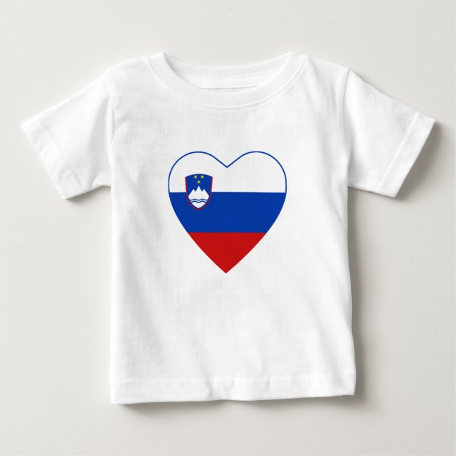 Slovenien Flagga Heart T-Shirt (Framsida)