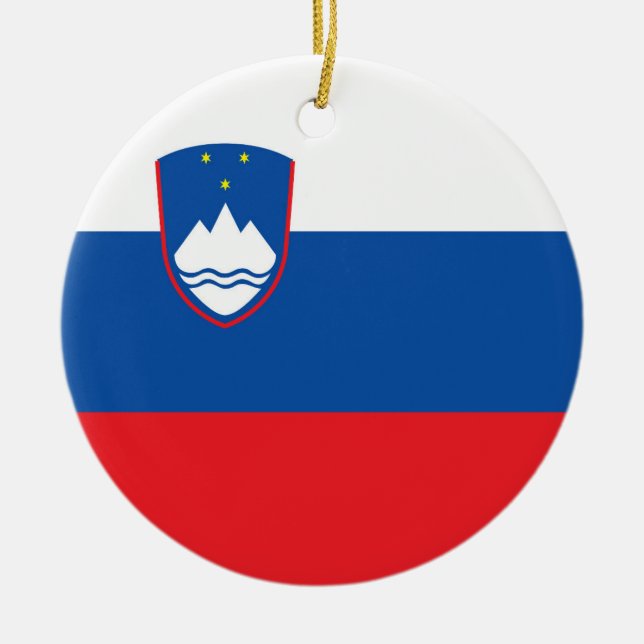 Slovenien flagga julgransprydnad keramik (Framsidan)