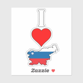 Slovenien Flagga Karta I Kärlek / Heart Slovenska Klistermärken
