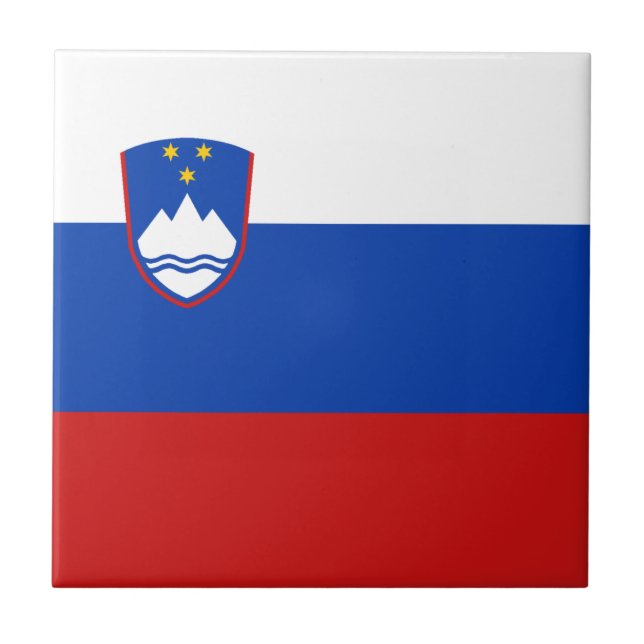 Slovenien Flagga Keramisk Kakel (Framsidan)