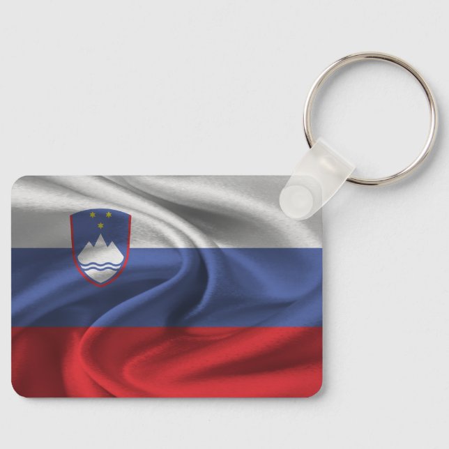 Slovenien Flagga Keychain Nyckelring (Framsida)