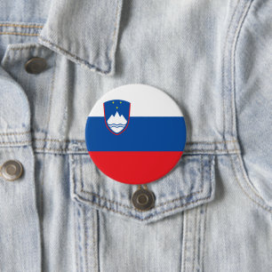 Slovenien flagga knapp