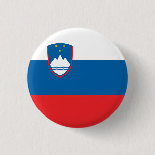Slovenien Flagga Knapp