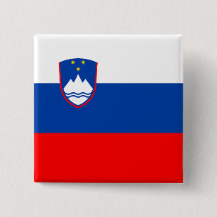 Slovenien Flagga Knapp