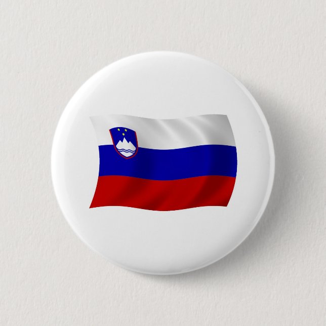 Slovenien Flagga Knapp (Framsida)