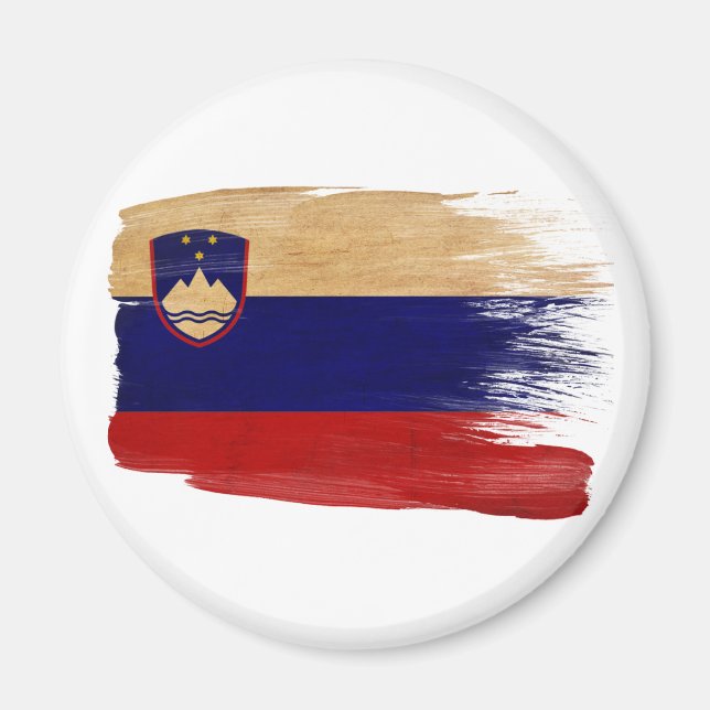Slovenien Flagga Magnet (Framsidan)