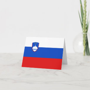 Slovenien Flagga Notkort Kort
