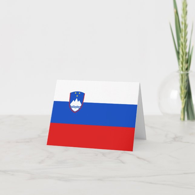Slovenien Flagga Notkort Kort (Framsida)