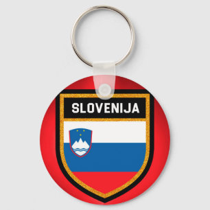 Slovenien Flagga Nyckelring