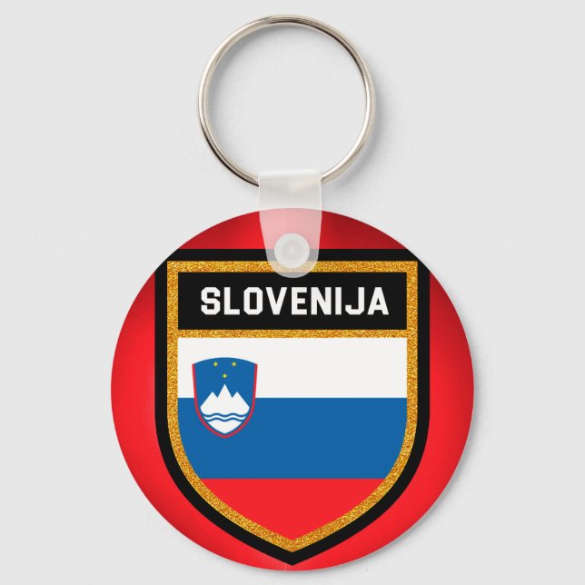 Slovenien Flagga Nyckelring (Framsida)