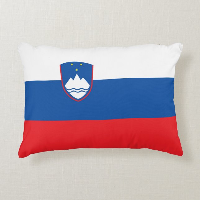 Slovenien flagga prydnadskudde (Framsidan)