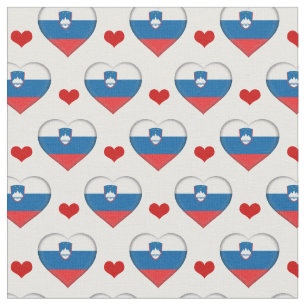 Slovenien Flagga & Red Heart mode Fabric/Slovenien Tyg