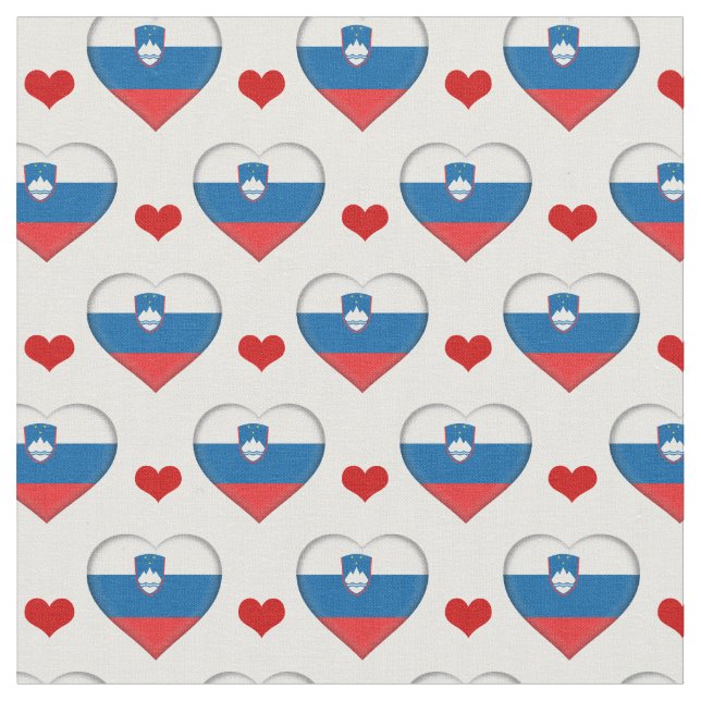 Slovenien Flagga & Red Heart mode Fabric/Slovenien Tyg (Närbild)