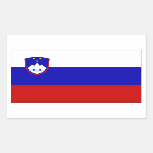 Slovenien Flagga Rektangulärt Klistermärke