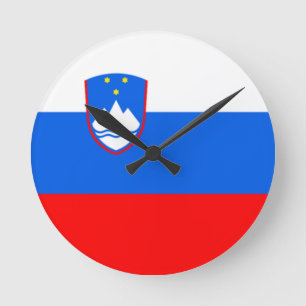Slovenien Flagga Rund Klocka